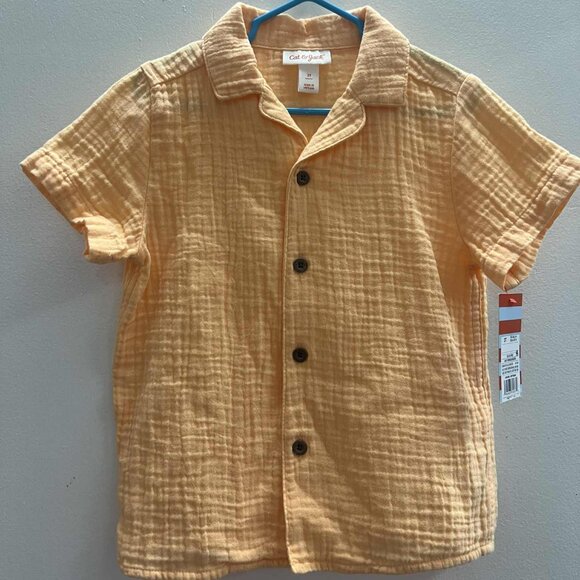 Brand New Toddler Boys' Short Sleeve Gauze Woven Shirt - Cat & Jack, 3t. - Picture 2 of 3